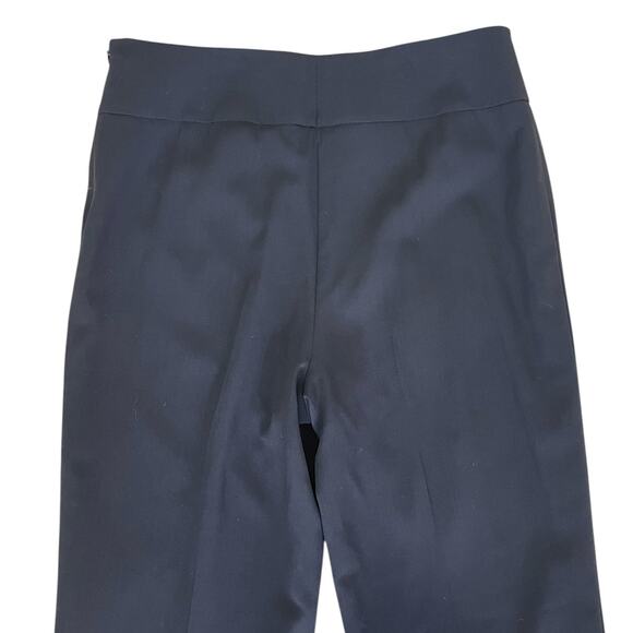 Akris Punto Wool Crepe Straight Leg Flat Front Pants Black Size 6 Career Office - Picture 6 of 12